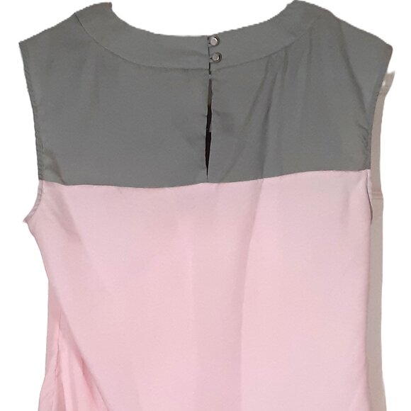 New York & Co Woman's Blouse, Sleeveless, Button Closure, Pink & Gray pullover - Picture 5 of 6